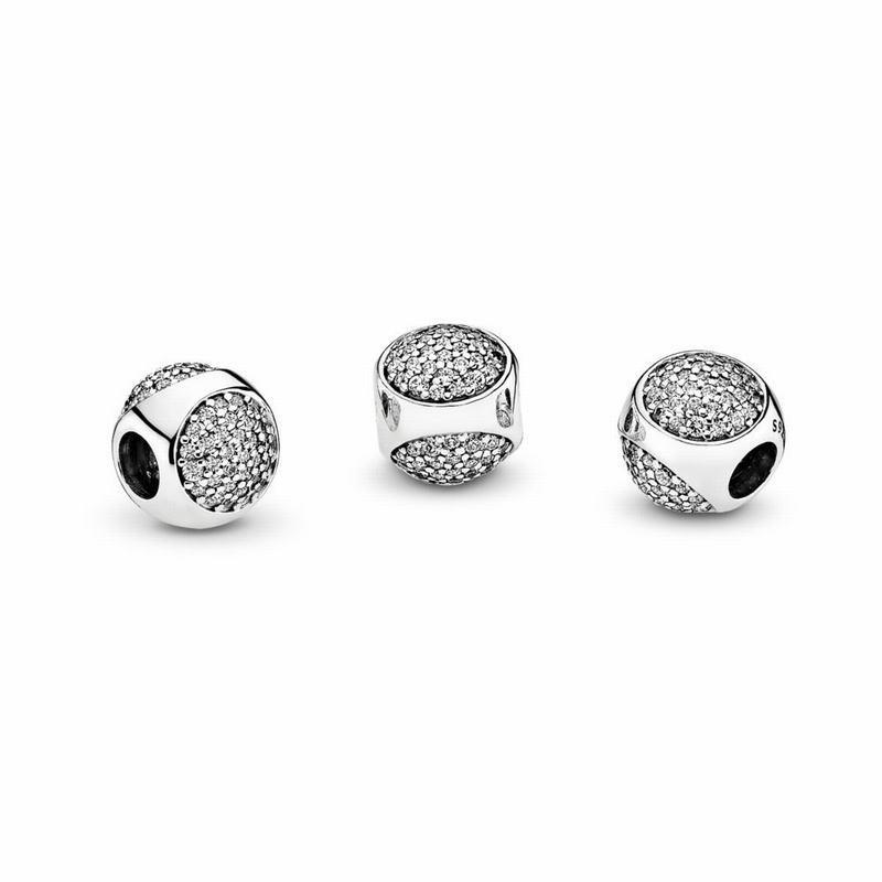 Pandora Dazzling Droplet Charm Ireland - Sterling Silver/Cubic Zirconia - 317649PKB